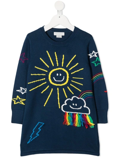 Stella Mccartney Kids' Weather-pattern Jumper In Blue