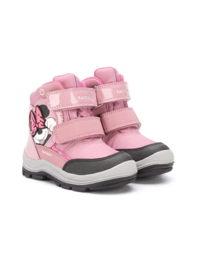 Geox Kids' Minnie™ Touch-strap Ankle Boots In Pink