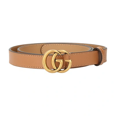 Gucci Gg Marmont Moon Belt In Natural Tan