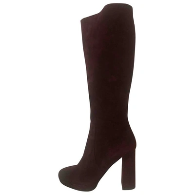 Pre-owned Resort Corps Hippie Chic Boots In Burgundy