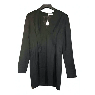 Pre-owned Pierre Balmain Wool Mini Dress In Black