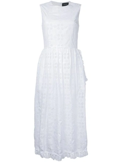 Simone Rocha Ruffle-trimmed Broderie Anglaise Cotton-blend Midi Dress In White