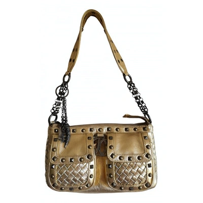 Pre-owned Just Cavalli Leather Crossbody Bag In Gold