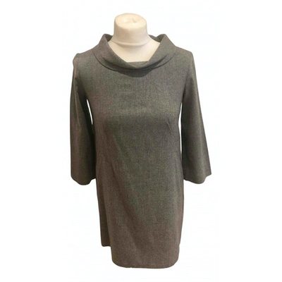 Pre-owned Theory Wool Mid-length Dress In Grey