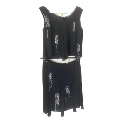 Pre-owned Marella Silk Mid-length Dress In Black