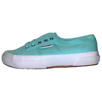 Pre-owned Superga Cloth Trainers In Turquoise