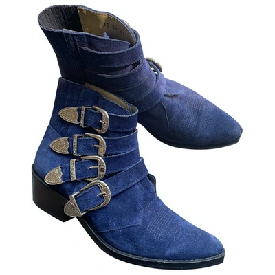 Pre-owned Toga Blue Leather Ankle Boots