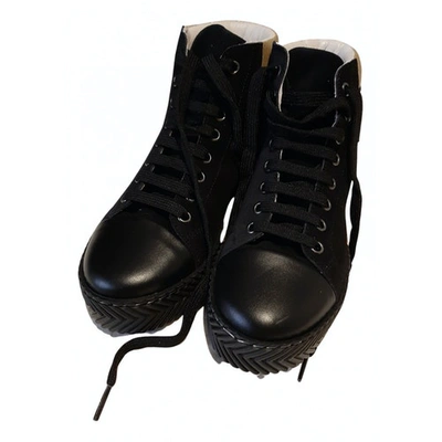 Pre-owned Pollini Leather Lace Ups In Black