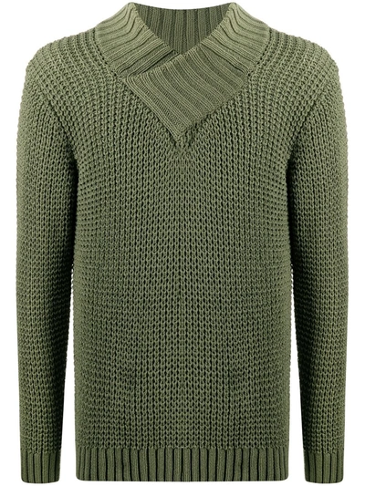 Ron Dorff Cable Knit Jumper In Green