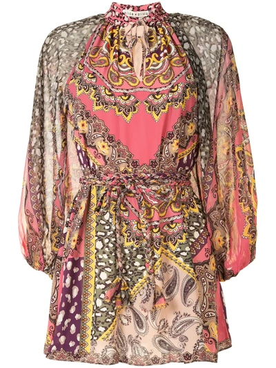 Alice And Olivia Paisley Print Dress In Pink