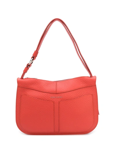 Orciani Ginger Leather Shoulder Bag In Orange