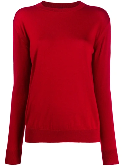 Aspesi Crewneck Wool Jumper In Red