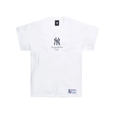 Pre-owned Kith  For Major League Baseball New York Yankees Icon Script Box Tee White