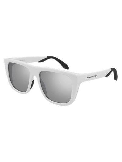Alexander Mcqueen Am0293s Sunglasses In White White Silver