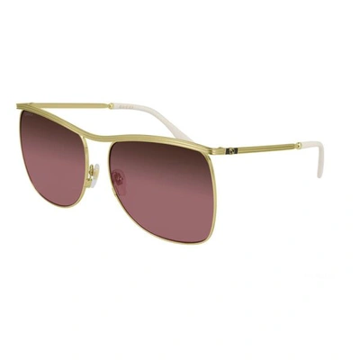 Gucci Violet Gradient Square Ladies Sunglasses Gg0820s-004 63 In Metallic