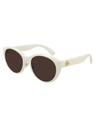 Gucci Gg0814sk Sunglasses In Ivory Ivory Brown