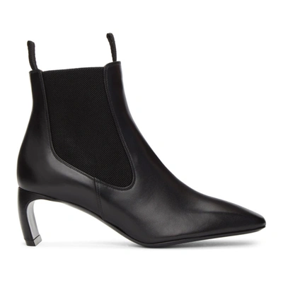 Lanvin 55mm Leather Ankle Boots In 10 Black