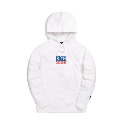 Pre-owned Kith  For Major League Baseball Los Angeles Dodgers Logo Script Hoodie White