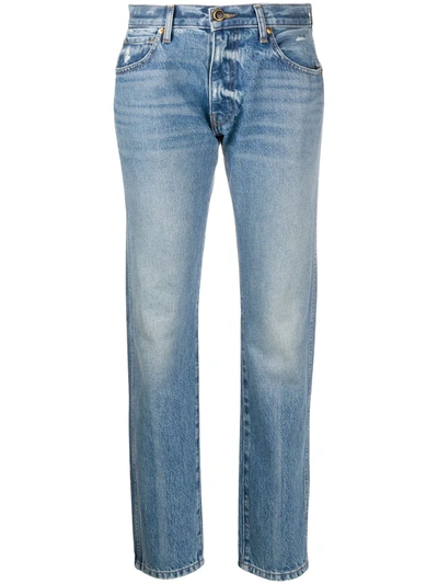 Khaite Light Wash Straight-leg Jeans In Blue