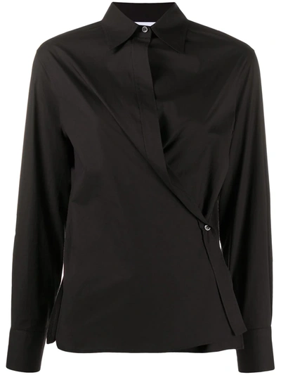 Moschino Wrap-around Shirt In Black