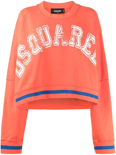 Dsquared2 Slouchy Logo Sweatshirt In Orange