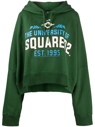 Dsquared2 Graphic-print Hoodie In Green