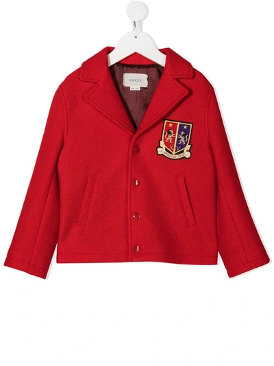 Gucci Kids' Blazer-style Wool Jacket In Red