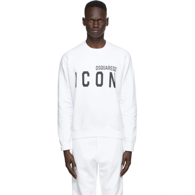 Dsquared2 White Icon Sweatshirt In 100 White