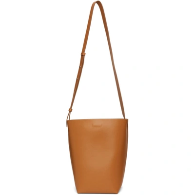 Aesther Ekme Brown Leather Midi Shoulder Bag In 141 Miel