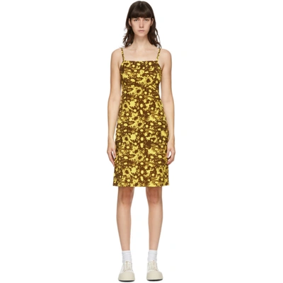 Marc Jacobs Yellow & Brown Heaven By  Techno Floral Dress