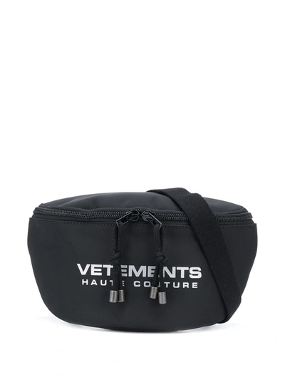 Vetements Poly Canvas Reflector Fanny Pack In Black