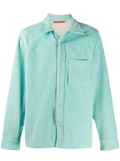 Acne Studios Corduroy Buttoned Shirt In Blue