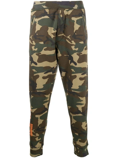 Dsquared2 Icon Camouflage-print Track Trousers In Green