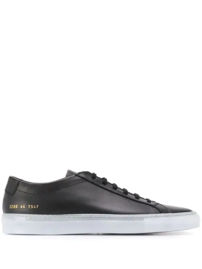 Common Projects Logo Print Lace-up Sneakers In Black