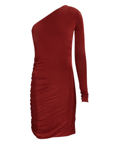 Alix Nyc Jordan Ruched One-shoulder Dress In Red
