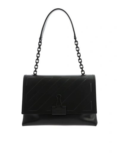 Off-white Diag Embossed Medium Shoulder Bag In Black