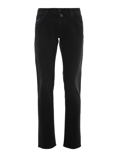 Jacob Cohen Style 622 Faded Denim Jeans In Black