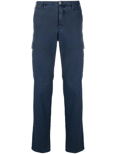 Pt01 Blue Cotton Tailored Trousers