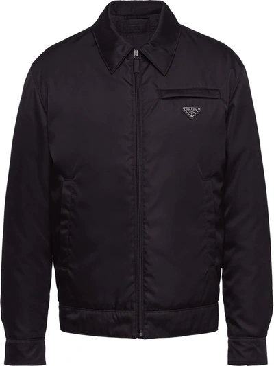 Prada Zip-up Padded Jacket In Black