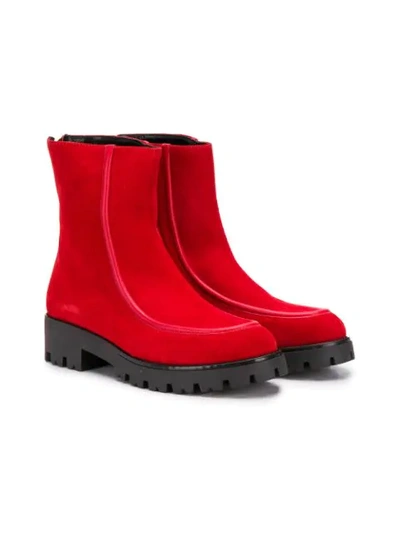 Marni Kids' Ankle Length Boots In Red