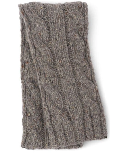 Prada Cable Knit Scarf In Grey