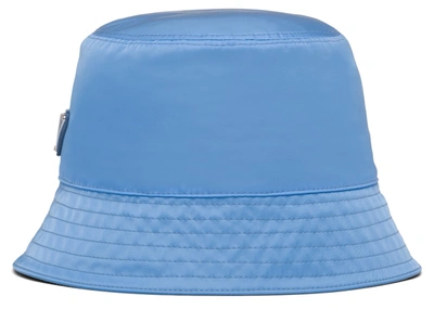 Pre-owned Prada  Nylon Bucket Hat Periwinkle Blue