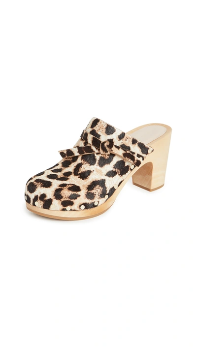 Loeffler Randall Maxine Platform Clogs In Mocha Leopard