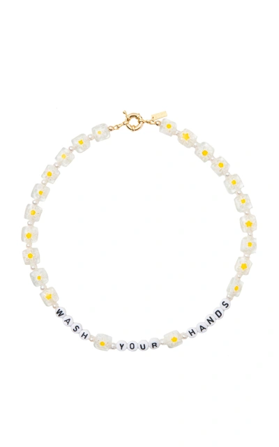 Eliou Women's "wash Your Hands" Pearl Beaded Necklace In Yellow