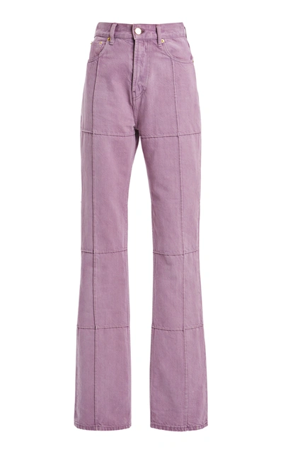 Jacquemus Carro Organic Cotton Straight-leg Jeans In Purple