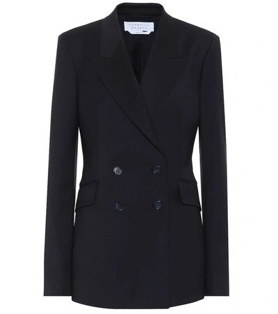 Gabriela Hearst Angela Checked Wool Double-breasted Blazer In Navy