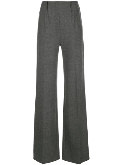 Altuzarra Luther Mélange Wool-blend Wide-leg Trousers In Grey