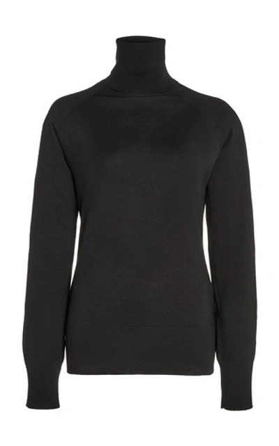 Martin Grant Merino Wool Turtleneck Sweater In Black