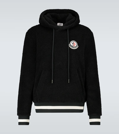 Moncler Teddy Hooded Sweatshirt In Black