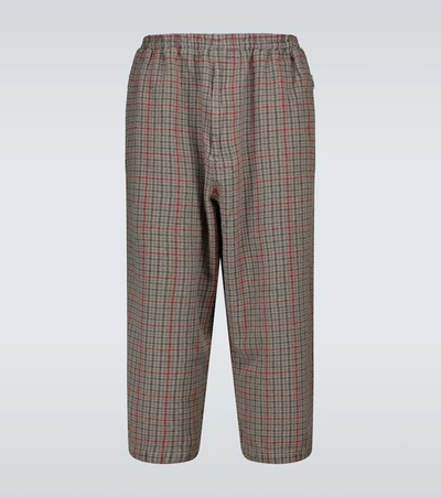 Undercover Checked Wool Pants In Beige